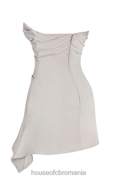 îmbrăcăminte House of CB rochie corset fără bretele drapată jasmine oyster X4F68451