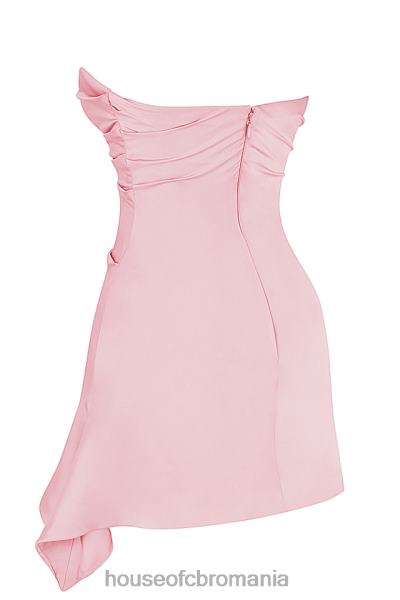 îmbrăcăminte House of CB rochie corset fără bretele drapate roz jasmine rose X4F68403