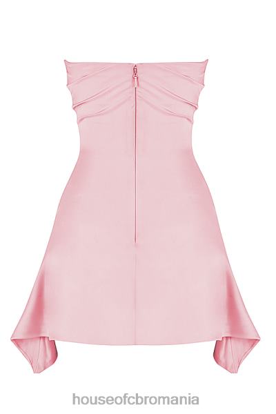 îmbrăcăminte House of CB rochie corset fără bretele drapate roz jasmine rose X4F68403