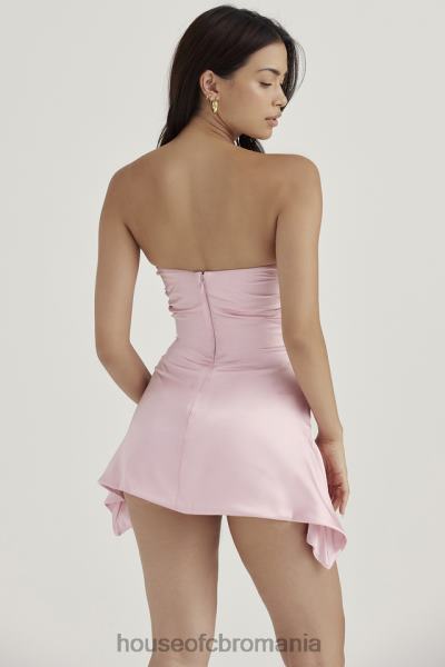 îmbrăcăminte House of CB rochie corset fără bretele drapate roz jasmine rose X4F68403