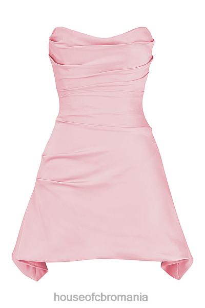 îmbrăcăminte House of CB rochie corset fără bretele drapate roz jasmine rose X4F68403