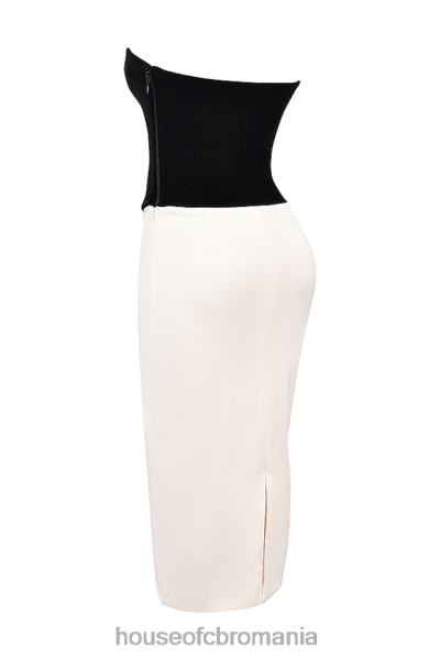 îmbrăcăminte House of CB rochie corset fără bretele jaina negru & vintage crem X4F68112