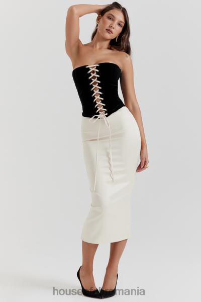 îmbrăcăminte House of CB rochie corset fără bretele jaina negru & vintage crem X4F68112