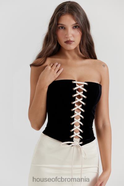 îmbrăcăminte House of CB rochie corset fără bretele jaina negru & vintage crem X4F68112