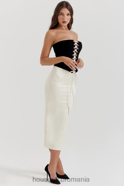 îmbrăcăminte House of CB rochie corset fără bretele jaina negru & vintage crem X4F68112