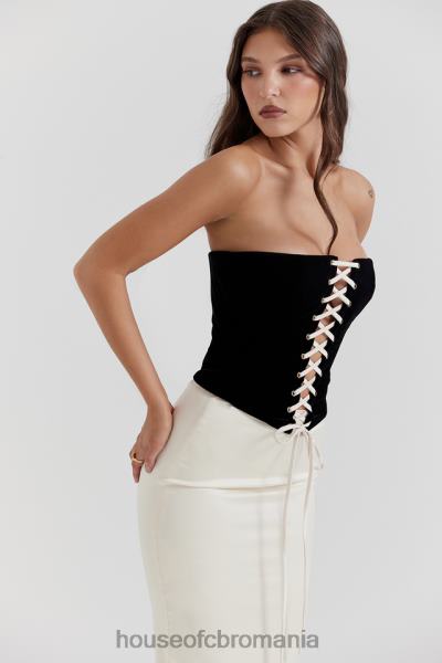 îmbrăcăminte House of CB rochie corset fără bretele jaina negru & vintage crem X4F68112