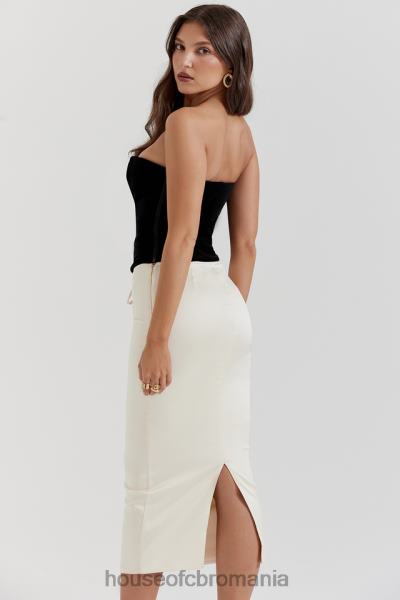 îmbrăcăminte House of CB rochie corset fără bretele jaina negru & vintage crem X4F68112