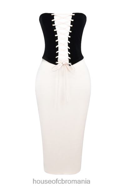 îmbrăcăminte House of CB rochie corset fără bretele jaina negru & vintage crem X4F68112