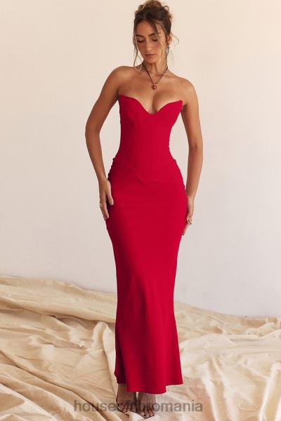 îmbrăcăminte House of CB rochie corset fara bretele tamara cherry X4F68230