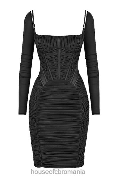 îmbrăcăminte House of CB rochie corset freyja neagră adunată X4F68526