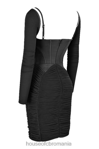îmbrăcăminte House of CB rochie corset freyja neagră adunată X4F68526