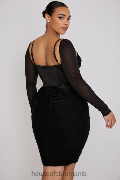 îmbrăcăminte House of CB rochie corset freyja neagră adunată X4F68526
