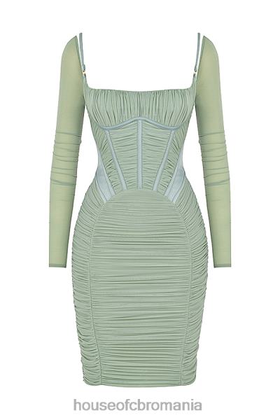 îmbrăcăminte House of CB rochie corset freyja verde adunat X4F68543