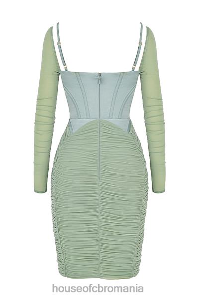 îmbrăcăminte House of CB rochie corset freyja verde adunat X4F68543
