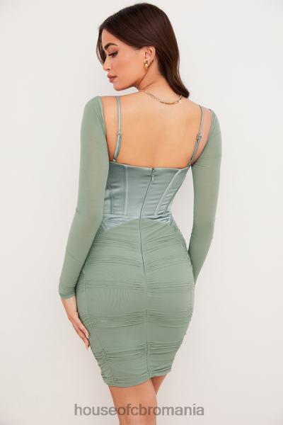 îmbrăcăminte House of CB rochie corset freyja verde adunat X4F68543