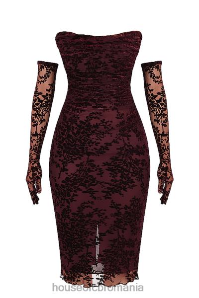 îmbrăcăminte House of CB rochie corset isadora black cherry devore X4F68351