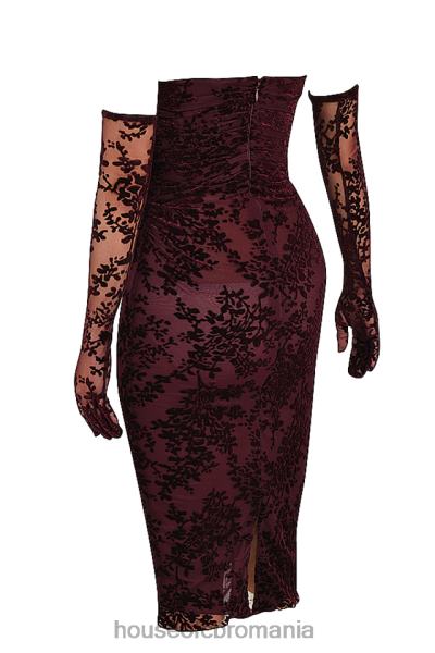îmbrăcăminte House of CB rochie corset isadora black cherry devore X4F68351