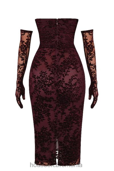 îmbrăcăminte House of CB rochie corset isadora black cherry devore X4F68351