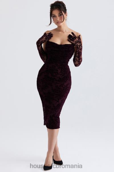 îmbrăcăminte House of CB rochie corset isadora black cherry devore X4F68351