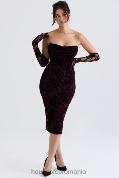 îmbrăcăminte House of CB rochie corset isadora black cherry devore X4F68351