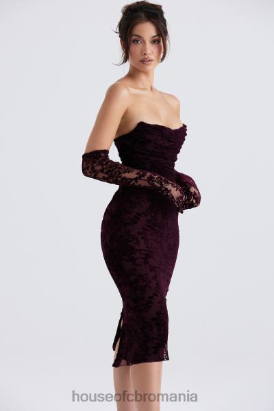 îmbrăcăminte House of CB rochie corset isadora black cherry devore X4F68351