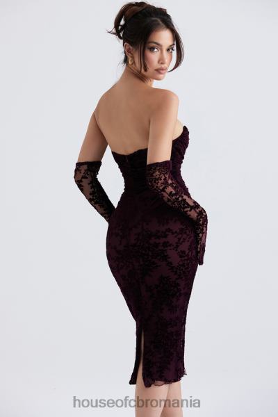 îmbrăcăminte House of CB rochie corset isadora black cherry devore X4F68351