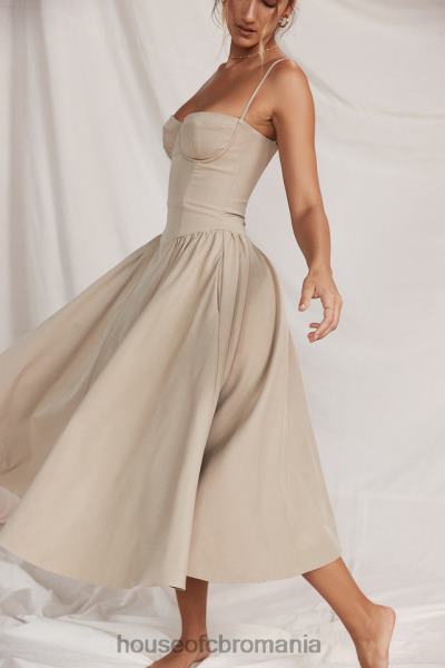 îmbrăcăminte House of CB rochie de soare corset taupe samaria X4F68217