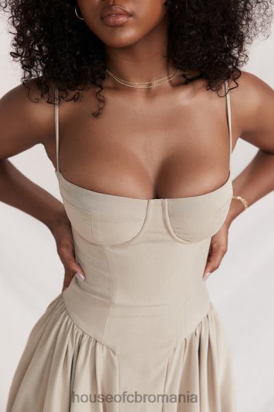 îmbrăcăminte House of CB rochie de soare corset taupe samaria X4F68217