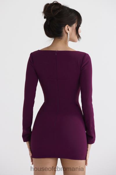 îmbrăcăminte House of CB rochie marcella merlot cu corset plonjant X4F68325