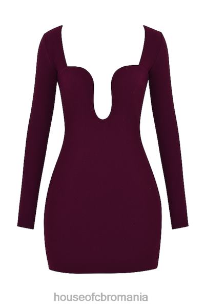 îmbrăcăminte House of CB rochie marcella merlot cu corset plonjant X4F68325