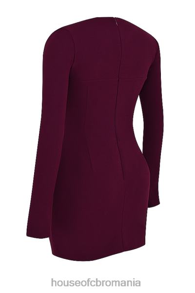 îmbrăcăminte House of CB rochie marcella merlot cu corset plonjant X4F68325