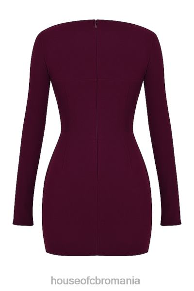 îmbrăcăminte House of CB rochie marcella merlot cu corset plonjant X4F68325
