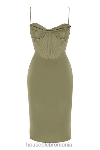 îmbrăcăminte House of CB rochie slip corset myrna olive X4F68580