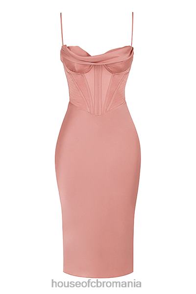 îmbrăcăminte House of CB rochie slip cu corset din satin myrna rose X4F68525