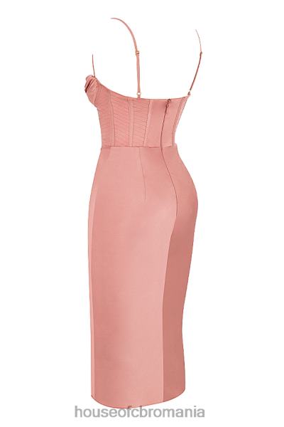 îmbrăcăminte House of CB rochie slip cu corset din satin myrna rose X4F68525