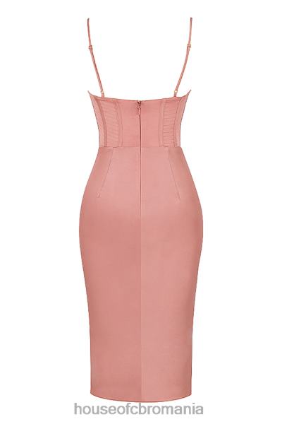 îmbrăcăminte House of CB rochie slip cu corset din satin myrna rose X4F68525