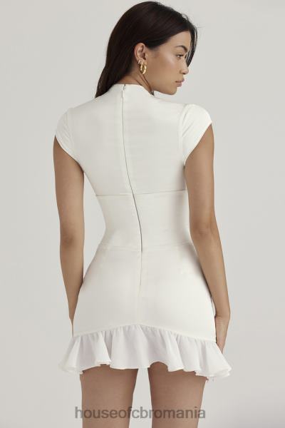 îmbrăcăminte House of CB rochie tip corset cu volane ivoire tianna X4F68401