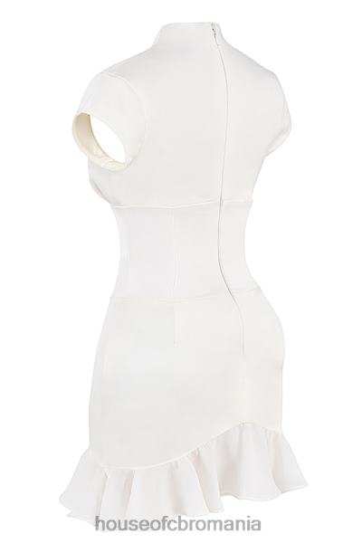 îmbrăcăminte House of CB rochie tip corset cu volane ivoire tianna X4F68401