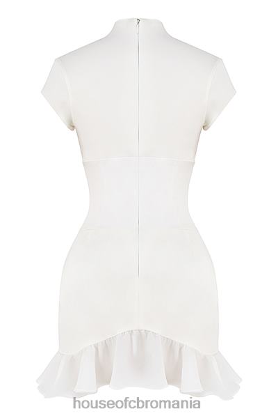 îmbrăcăminte House of CB rochie tip corset cu volane ivoire tianna X4F68401