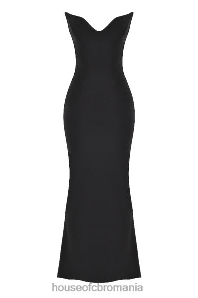îmbrăcăminte House of CB sabine rochie corset neagra fara bretele X4F68353