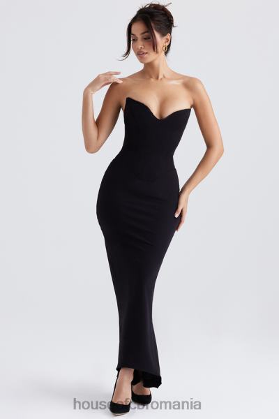 îmbrăcăminte House of CB sabine rochie corset neagra fara bretele X4F68353