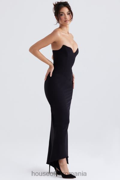 îmbrăcăminte House of CB sabine rochie corset neagra fara bretele X4F68353