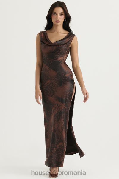 îmbrăcăminte House of CB rochie maxi alaina antique cupru bias cut X4F68373