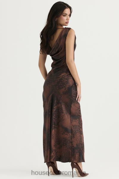 îmbrăcăminte House of CB rochie maxi alaina antique cupru bias cut X4F68373