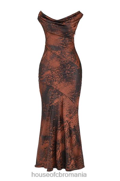 îmbrăcăminte House of CB rochie maxi alaina antique cupru bias cut X4F68373
