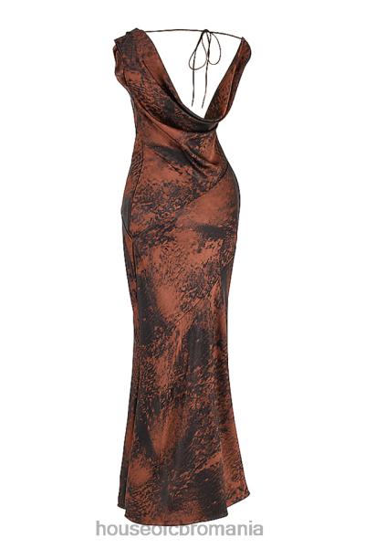 îmbrăcăminte House of CB rochie maxi alaina antique cupru bias cut X4F68373