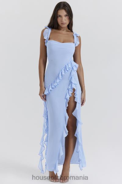 îmbrăcăminte House of CB rochie maxi ariela cu volane albastru moale X4F68208
