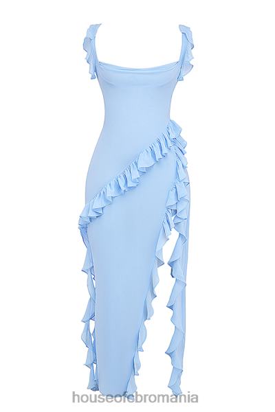 îmbrăcăminte House of CB rochie maxi ariela cu volane albastru moale X4F68208