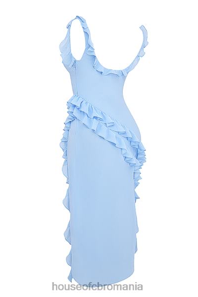 îmbrăcăminte House of CB rochie maxi ariela cu volane albastru moale X4F68208