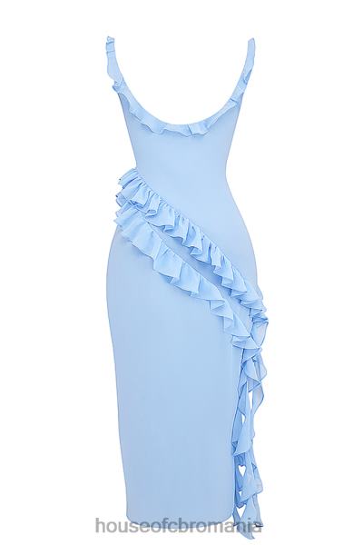 îmbrăcăminte House of CB rochie maxi ariela cu volane albastru moale X4F68208